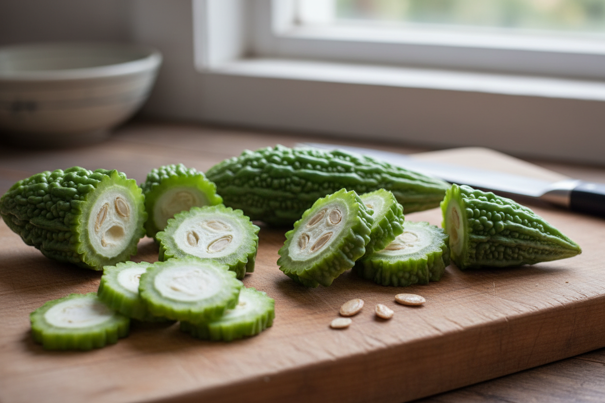 Fresh Green Bitter Melon | Natural Health Veg | Organic Fresh Bitter Melon for Health & Wellness | Organic Vegetable Bitter Melon | Healthy Bitter Melon
