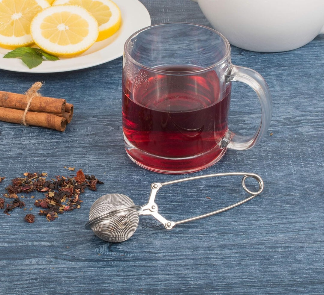 Tea stainless steel mesh ball tea infuser with handle