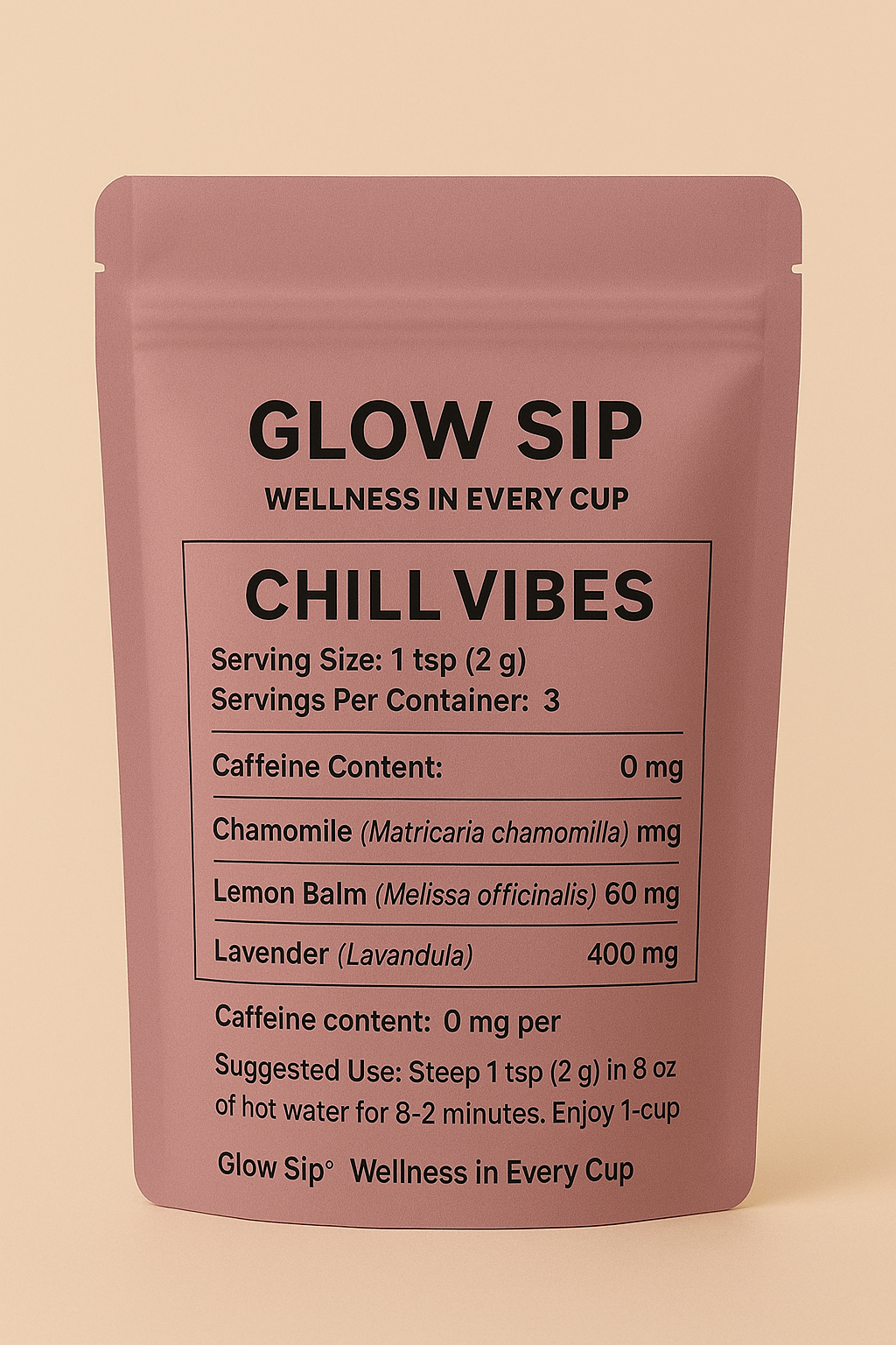 Tea Chill Vibes Natural Blend for Relaxation | Calming Herbal Tea | Natural Stress Relief Tea | Soothing Wellness Tea | Relaxing Chill Vibes Herbal Tea
