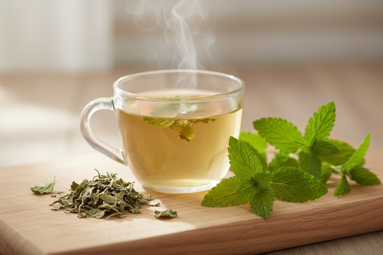 Organic Lemon Balm Tea for Relaxation & Wellness | Herbal Calm Tea | Natural Stress Relief Tea | Soothing Lemon Balm Wellness Tea | Relaxing Herbal Tea