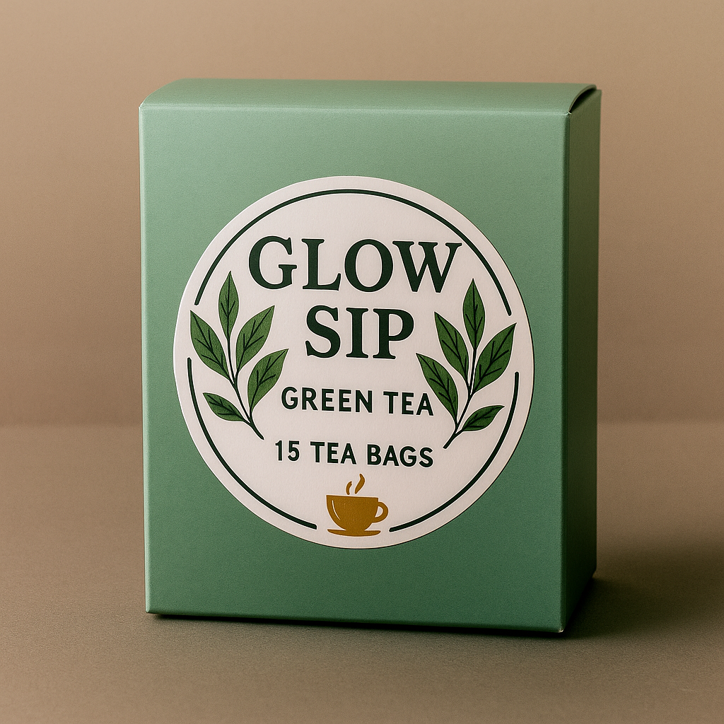 Glow Sip Green Tea 15 Bags for Wellness Boost | Antioxidant Green Tea | Revitalizing Daily Tea | Fresh Energy Green Tea | Premium Green Tea Bags