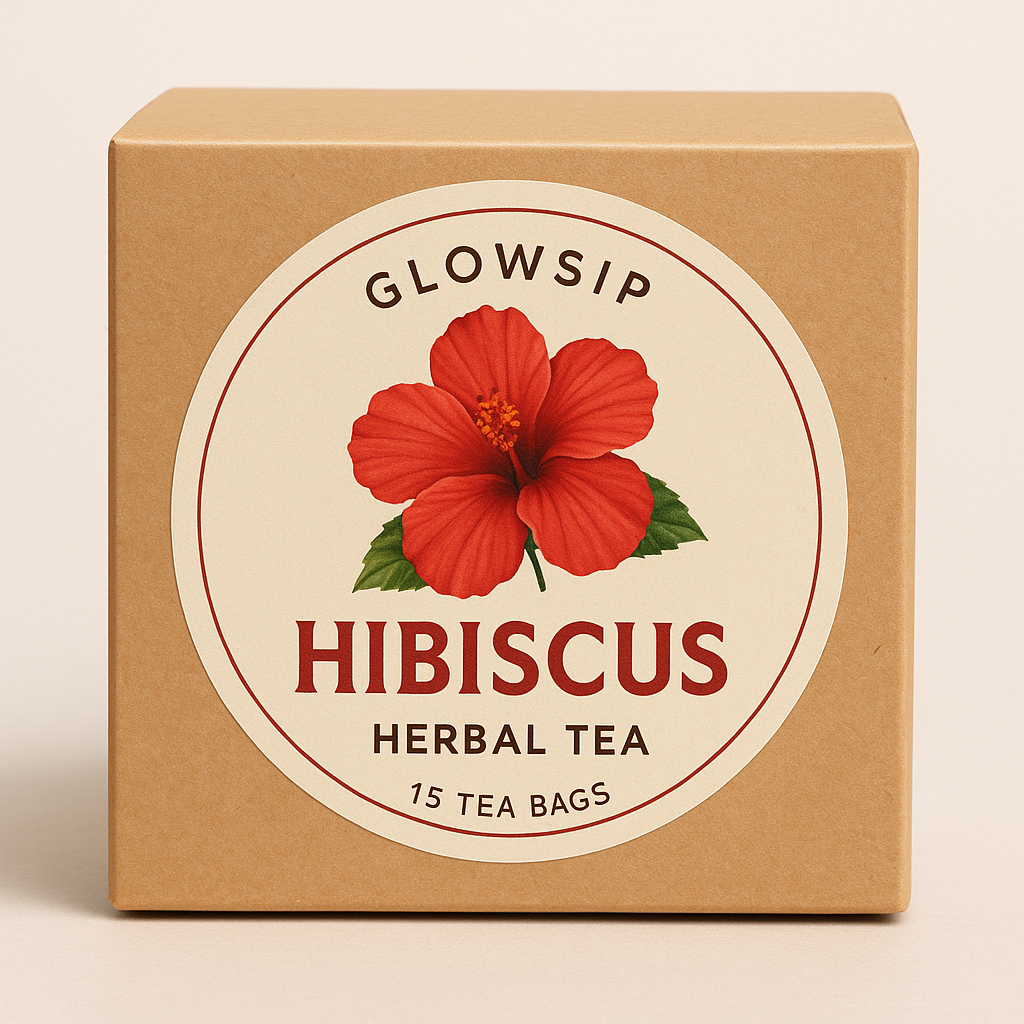 Glow Sip Hibiscus Tea Bags for Heart & Skin | Caffeine-Free Hibiscus Tea | Herbal Heart & Skin Tea | Antioxidant Hibiscus Tea | Refreshing Glow Sip Tea