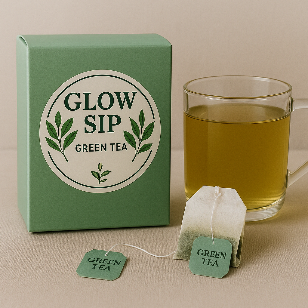 Glow Sip Green Tea 15 Bags for Wellness Boost | Antioxidant Green Tea | Revitalizing Daily Tea | Fresh Energy Green Tea | Premium Green Tea Bags