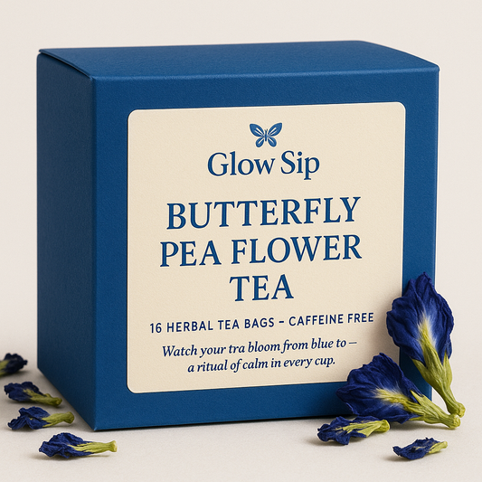 Butterfly Pea Flower Tea Glow Sip Herbal Blend | Relaxing Blue Herbal Tea | Calming Wellness Tea | Antioxidant Blue Tea | Natural Butterfly Pea Tea