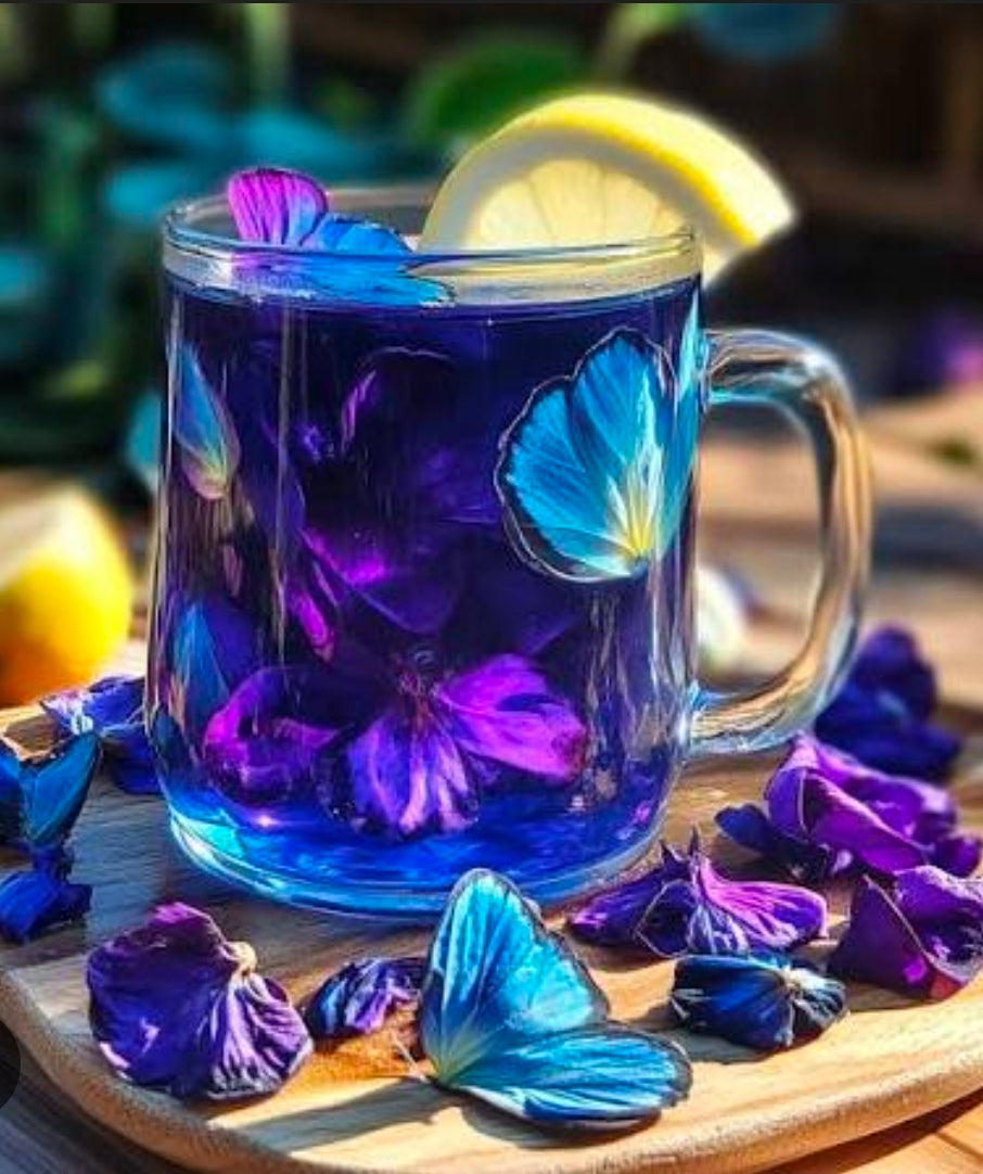 Butterfly Pea Flower Tea Glow Sip Herbal Blend | Relaxing Blue Herbal Tea | Calming Wellness Tea | Antioxidant Blue Tea | Natural Butterfly Pea Tea