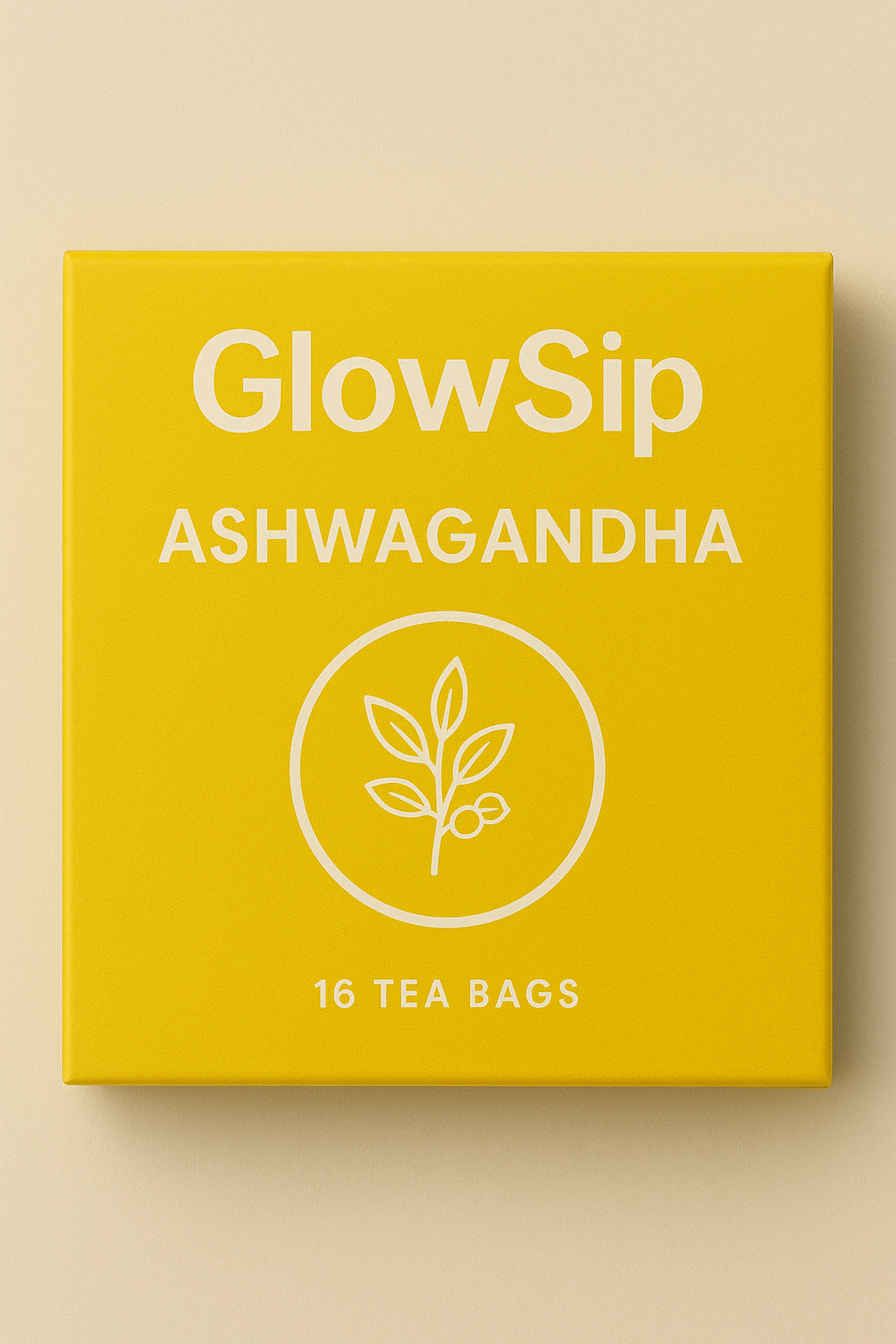 GlowSip Ashwagandha Herbal Tea 16 Bags | Calming adaptogen tea | Herbal wellness tea | Stress relief tea bags