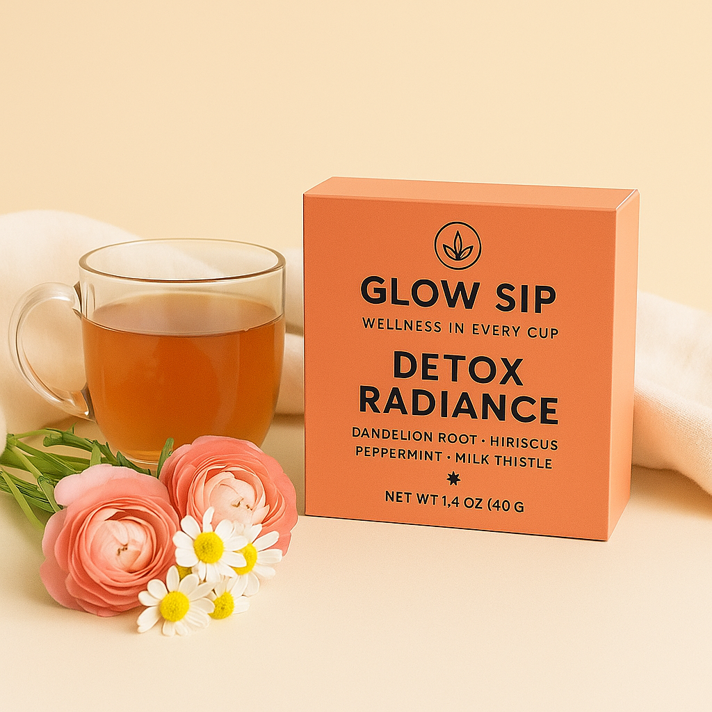 Radiance Tea Herbal Cleanse for Glowing Skin | Dandelion Hibiscus Peppermint Tea | Herbal Detox Tea for Liver | Natural Radiance Wellness Tea | Glowing Skin Herbal Tea
